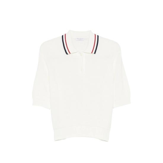 BRUNELLO CUCINELLI Women Polo Shirts M19756305 CZ930 WHITE