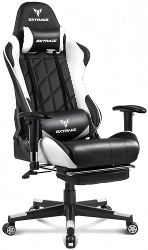 色：01-White GXTRACE ゲーミングチェア オフィスチェア ゲーム用チェア デスクチェア