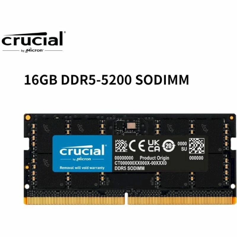 Crucial ノートパソコン 用 増設 内蔵 メモリ 16GB x1枚 DDR5 5200 制限付無期限保証 CL42 SODIMM 262pin CT16G52C42S5 内蔵メモリ