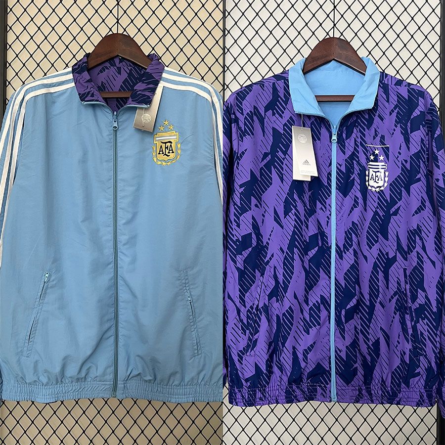 2223 アルゼンチン代表トレーニングユニフォーム外観ユニフォームジャージメンズ長袖ジャケット両面ウインドブレーカーサッカーユニフォーム秋冬スポーツウェア