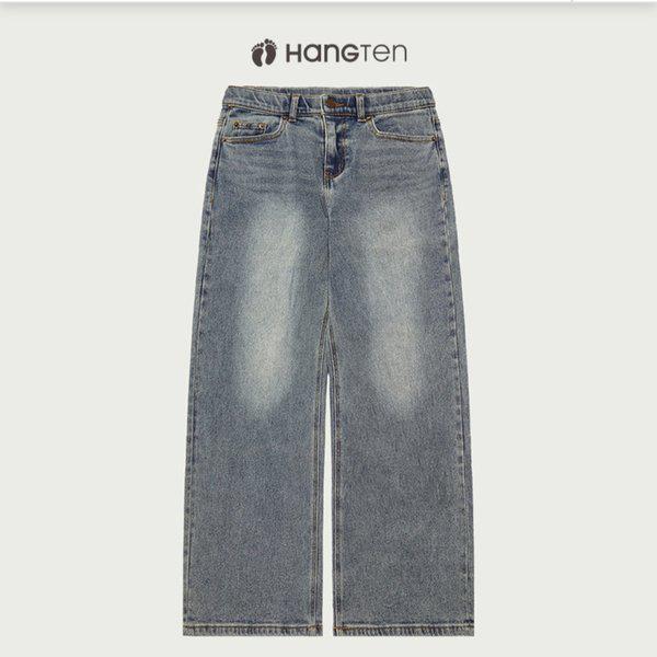 女性用ヒドゥンバンディングバックブラッシュワイドデニムパンツ 10540-155-801-10S-SH