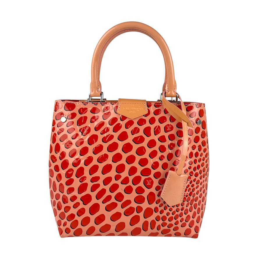 ルイ ヴィトン LOUIS VUITTON ハンドバッグ ショルダーバッグ ジャングルドット オープントート パテントレザー ピンクベージュ/レッド シルバー レディース M42032 z6366