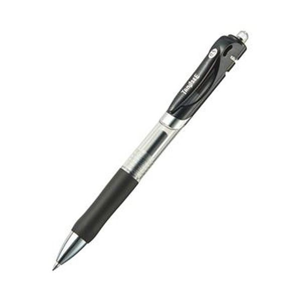 （まとめ）TANOSEE ノック式ゲルインクボールペン 0.5mm 黒 1セット（10本）[x20]