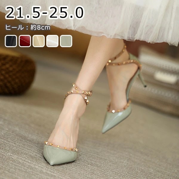 サンダル レディース ハイヒール ピンヒール 夏 ベルト 大きいサイズ 小さいサイズ とがったシューズ ストラップサンダル 靴 とんがりトウ 女性 大人 着心地よい シューズ グリーン ベージュ イエ