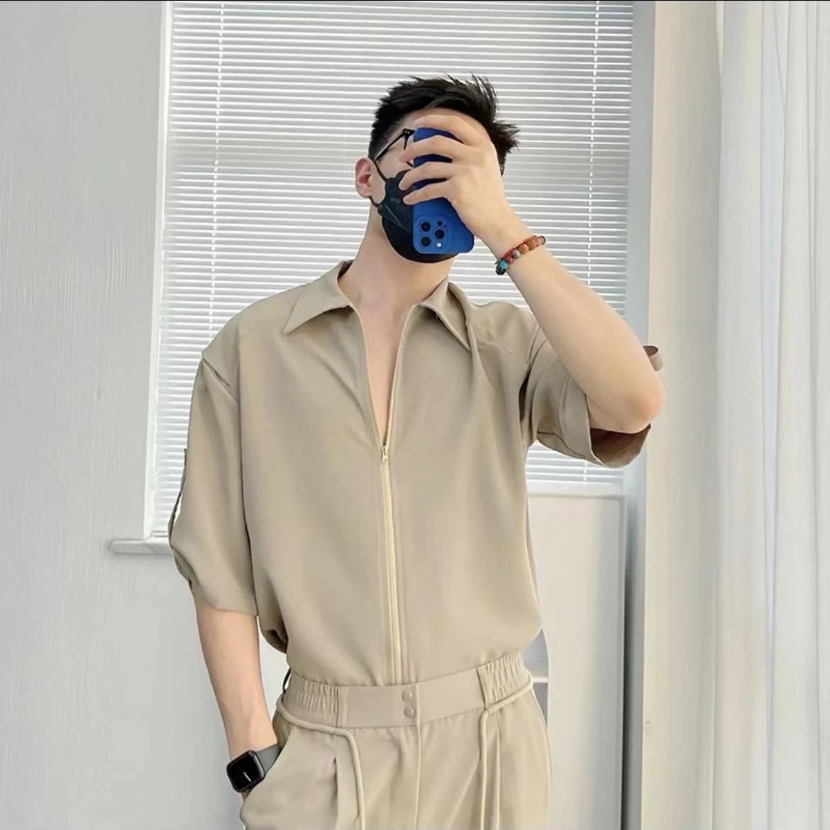 夏 半袖 メンズシャツ+カジュアルパンツ 上下セット Tシャツ ロングパンツ 韓国 セットアップ