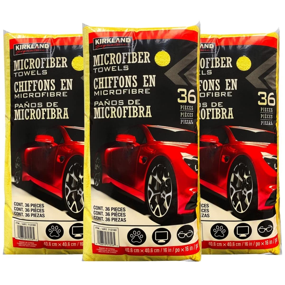 カークランド マイクロファイバータオル 108枚 (36枚×3個) 713160 3点セット