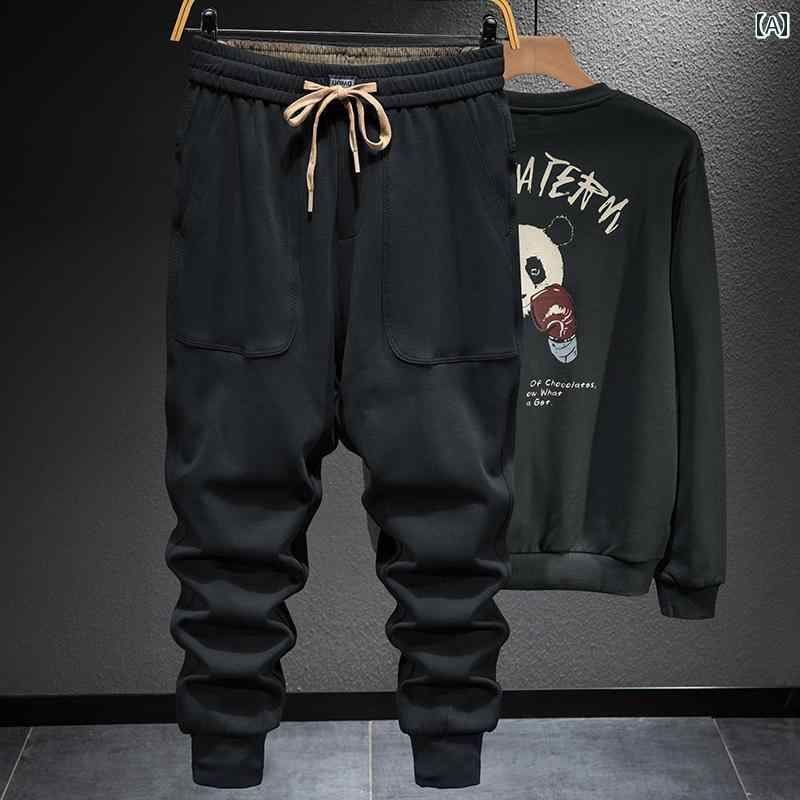 メンズ 男性用 ファッション オシャレ シンプル 大人 かっこいい ストリート ヒップホップ HipHop スポーツ パンツ カジュアル パンツ ニット スウェット パンツ 春秋 緩い パンツ