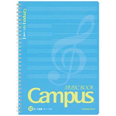 他サイト： コクヨ　[ノート] キャンパス 音楽帳 ツインリングとじカットオフ (セミB5五線譜50枚)　ｵﾝT42Nの商品画像