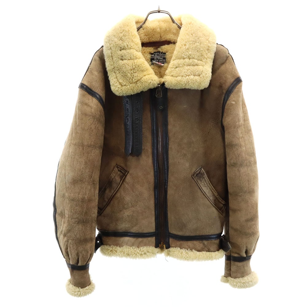 USA製 B-3 ムートンジャケット 40 ブラウン フライトジャケット ミリタリー メンズ
