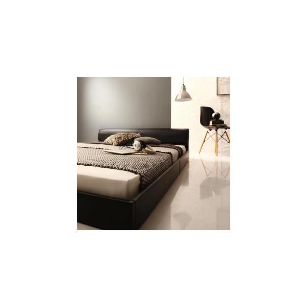 高級感のある　モダンデザインレザーフロアベッド GIRA SENCE ギラセンス プレミアムボンネルコイルマットレス付き セミダブル