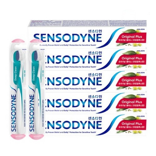 オリジナルプラス歯磨き粉100g 5個+ディープクリーン歯ブラシ2個 シリン歯歯ガムケア口腔ケア