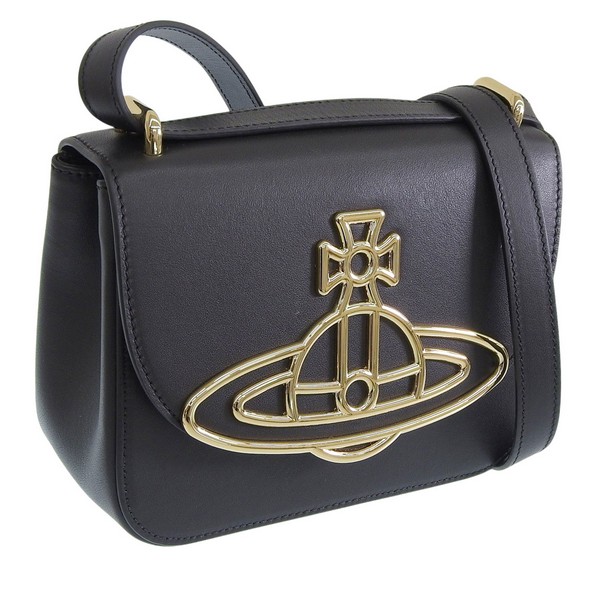ヴィヴィアンウエストウッド バッグ レディース ショルダーバッグ レザー ブラック LINDA CROSSBODY 43040069L001QN401 VIVIENNE WESTWOOD