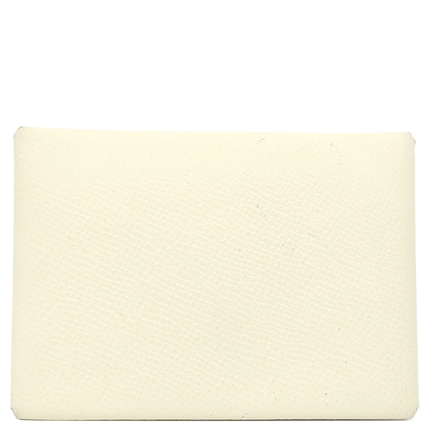 エルメス HERMES カードケース カルヴィ デュオ ヴェルソ ヴォーエプソン ナタ×ジョーヌプッサン シルバー金具 バイカラー オフホワイト 黄色 W刻印（2024年製）【中古】