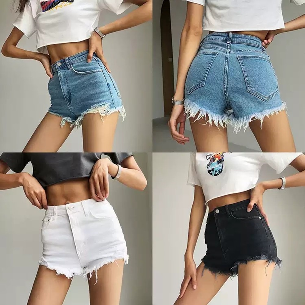 ホットパンツ デニム ダメージ ハイウエスト レディース パンツ ボトムス ショートパンツ ショート 膝上 ボタン ヴィンテージ アメカジ かわいい シンプル カジュアル おしゃれ かっこいい 5,980円