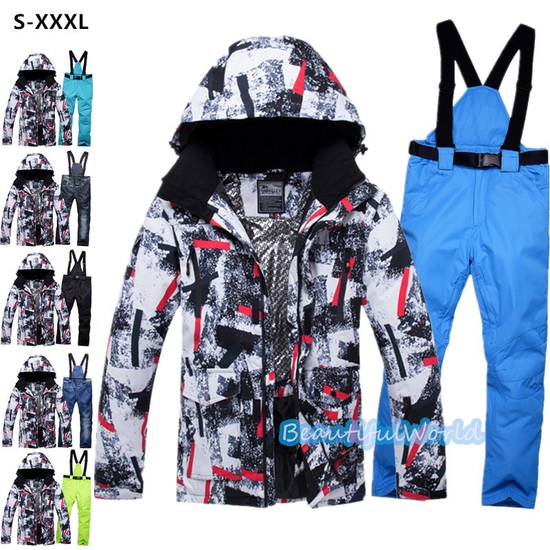 1スノーボードウェア上下セットスキーウェアメンズレディースセットアップ男女兼用スノボウェアスノーボードジャケットパンツ撥水防風保温雪遊び暖かいH661