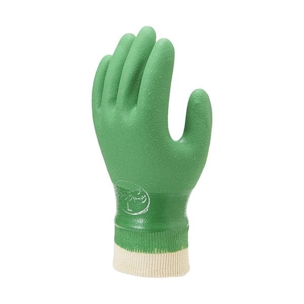 （まとめ）ショーワグローブ 600 グリーンジャージ L NO600-L 1双 [x10セット]