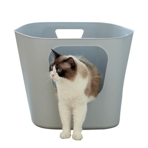 【OFT】 フレキシブルリッターボックス チタニウムグレー 猫 トイレ 大型 98%再生プラスチック 大きい 飛び散り 防止 取っ手付き 丸洗い可能