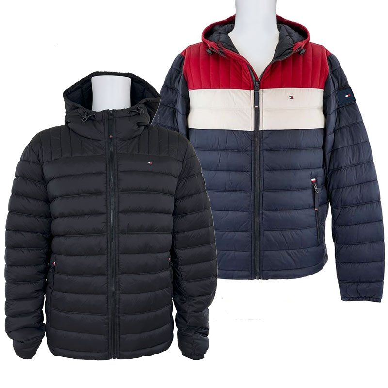 【並行輸入品】 NYLON HOODED PACKABLE PUFFER 150AN555 ジャケット アウター 中綿ジャケット フード ブラック ネイ