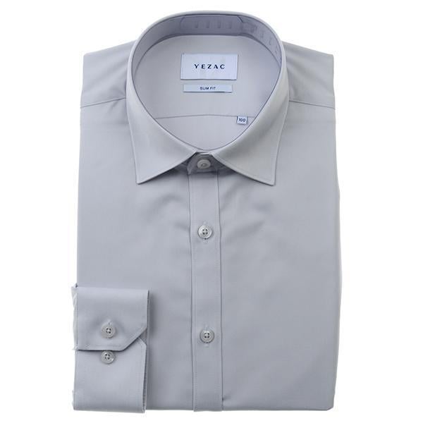 YJFSBS531_グレーバンブースパンソリッドスリム長袖