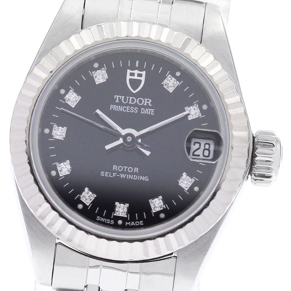 チュードル TUDOR 92514 プリンセスデイト 10Pダイヤ WGベゼル 自動巻き レディース _903364【中古】