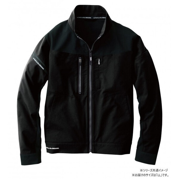 8042-00 長袖ブルゾン LLサイズ ブラック(4) G.G.