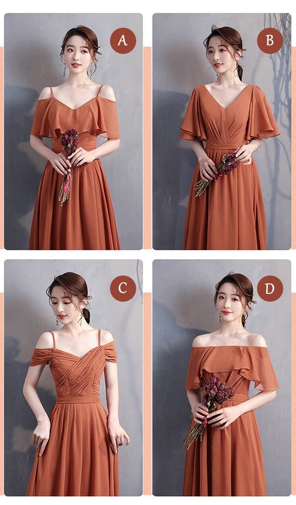 ワンピースドレスドレス袖なし レディース ドレス Vネック ゆったり スレンダーライン 袖付き シフォン ワンピース 春夏きれいめ オレンジ 夏 涼しい 演奏会 ロングドレス サマー ピアノ発表会