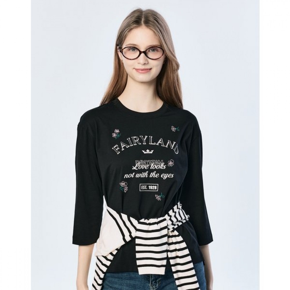 [25SS] グラフィック 3/4 スリーブ T シャツブラック HSTS5B201BK 11,337円