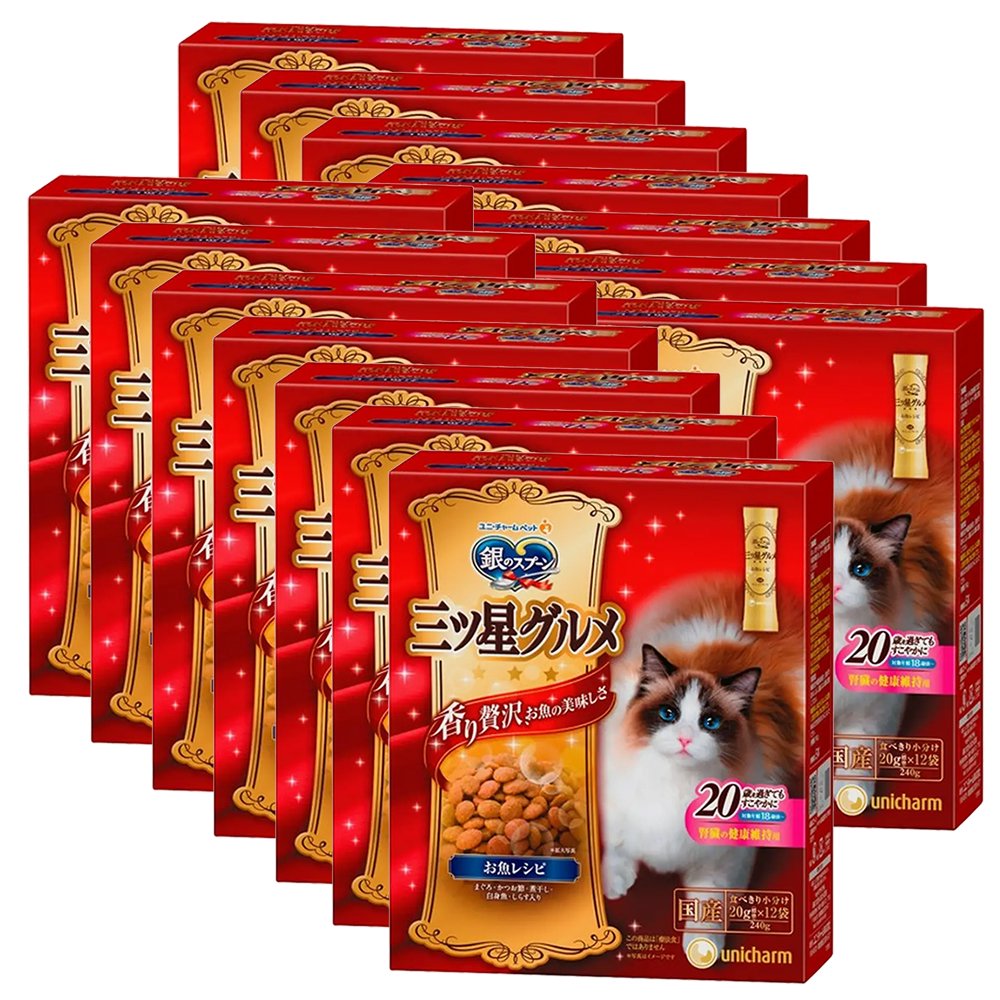 キャットフード　三ツ星グルメ　腎臓の健康維持用　２０歳を過ぎてもすこやかに　お魚レシピ　２４０ｇX１４個　ＣＲＣ35―15―88―20―00