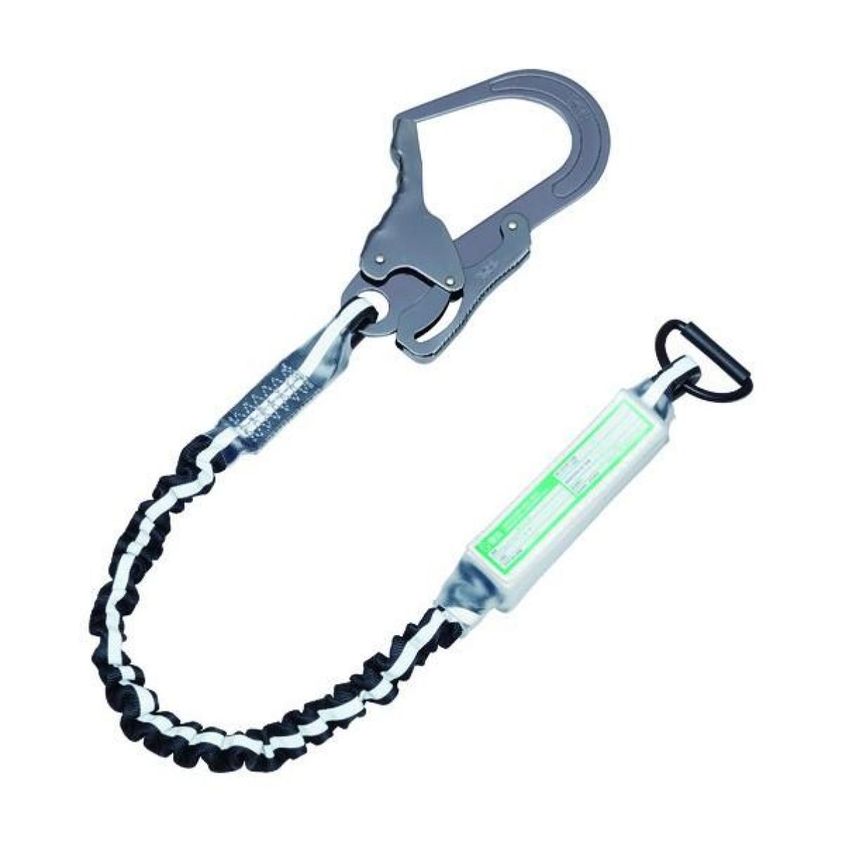 基陽 KH S1SDWS-17 シングルじゃばらランヤード スチールフック 胴ベルト専用 反射テープ-黒 墜落制止用器具