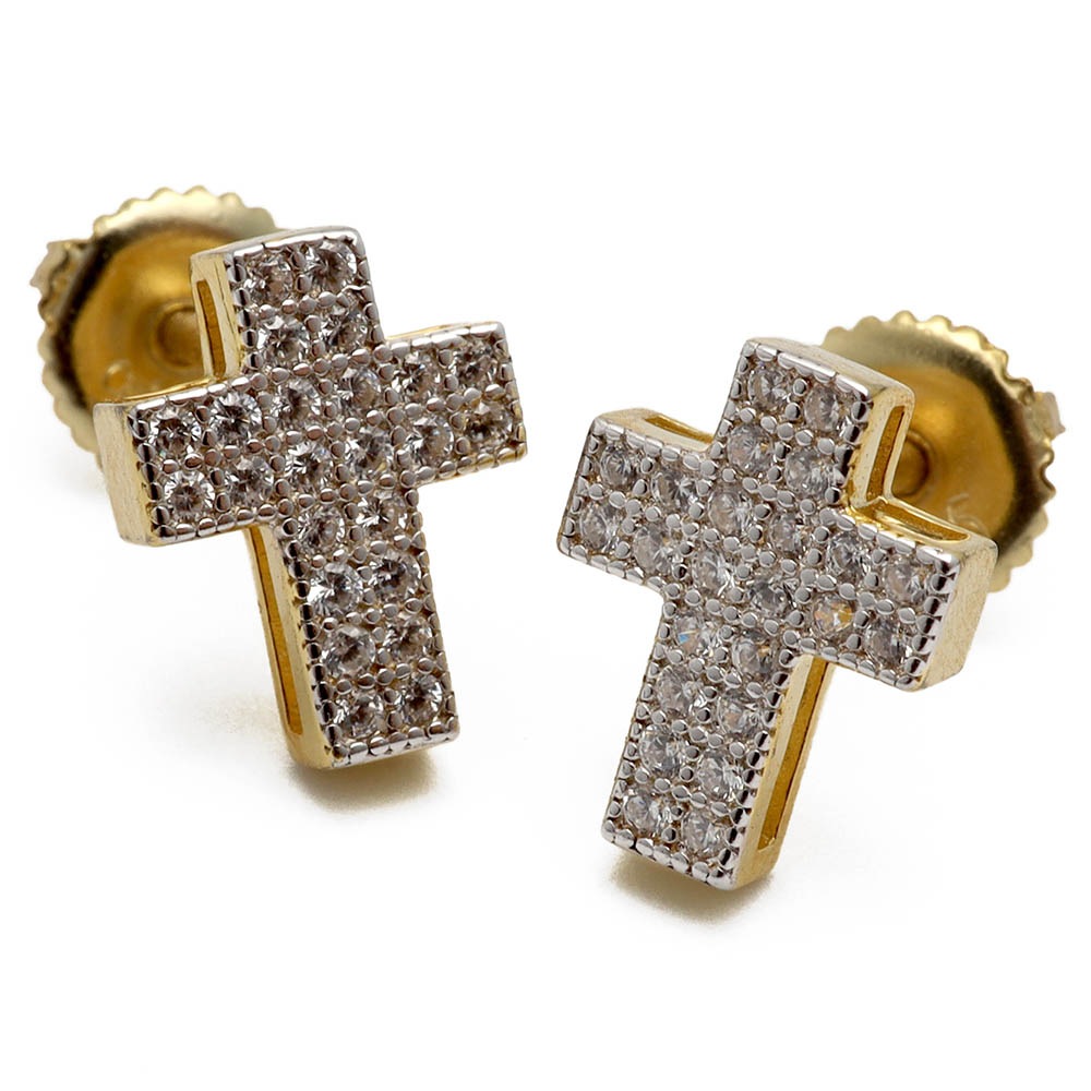 スタッドピアス クロス パヴェ [e155] 5,115円