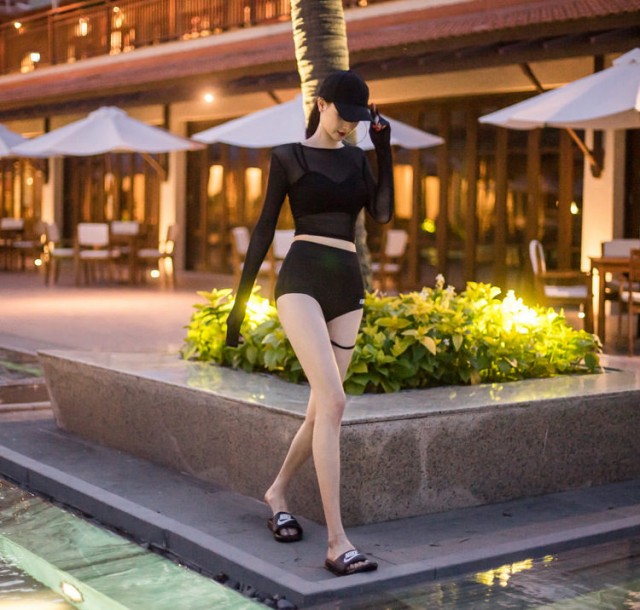 ビキニ ショートパンツ 黒 3点セット水着 レディース水着 ブラックセクシー ビキニuvカット水着 M L Xl 新作 体型カバー