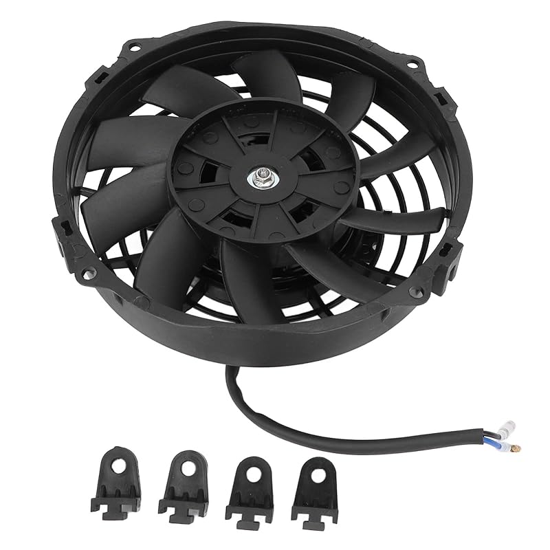 電気ラジエーター スリム ファン, Akozon DC12V 7インチ 10 ブレード 黒 電気ラジエーター冷却ファン オイルクーラー ウォータークーラー 電動ファン 150c 200cc クワッドダ 12,022円