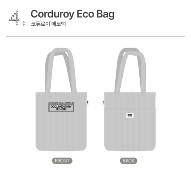 [オフライン手配1月2日より発送] 2025 SEASONS GREETINGS POPUP GOODS ENHYPEN CORDUROY ECO BAG