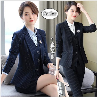 Qoo10] レディース リクルートスーツ 4点セット : レディース服