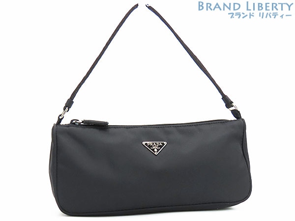 新品同様プラダナイロンワンショルダーバッグホーボーバッグミニバッグハンドバッグブラックMV633