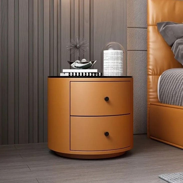 ベッドサイドテーブル 無垢材 おしゃれ 北欧風 モダン 丸 収納 スリム シンプル ガラス 木製 レザー オレンジ グレー ベージュ 引き出し 丈夫 輸入家具