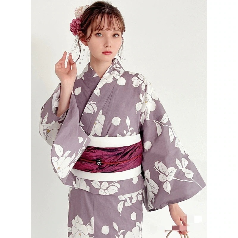 【1点ご購入 で10点プレゼントいたします】着物浴衣和風ワンピース純綿真新しい椿