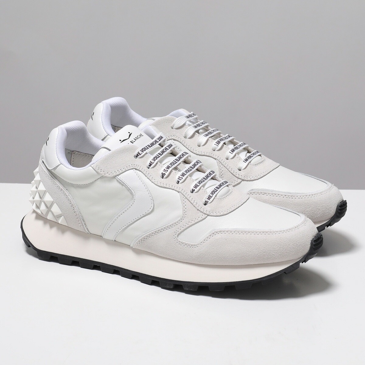 VOILE BLANCHE ボイルブランシェ スニーカー PARIS STUDS MAN 2018942 01 メンズ レザー スウェード スタッズ ローカット 靴 0N01/WHITE 【箱B】