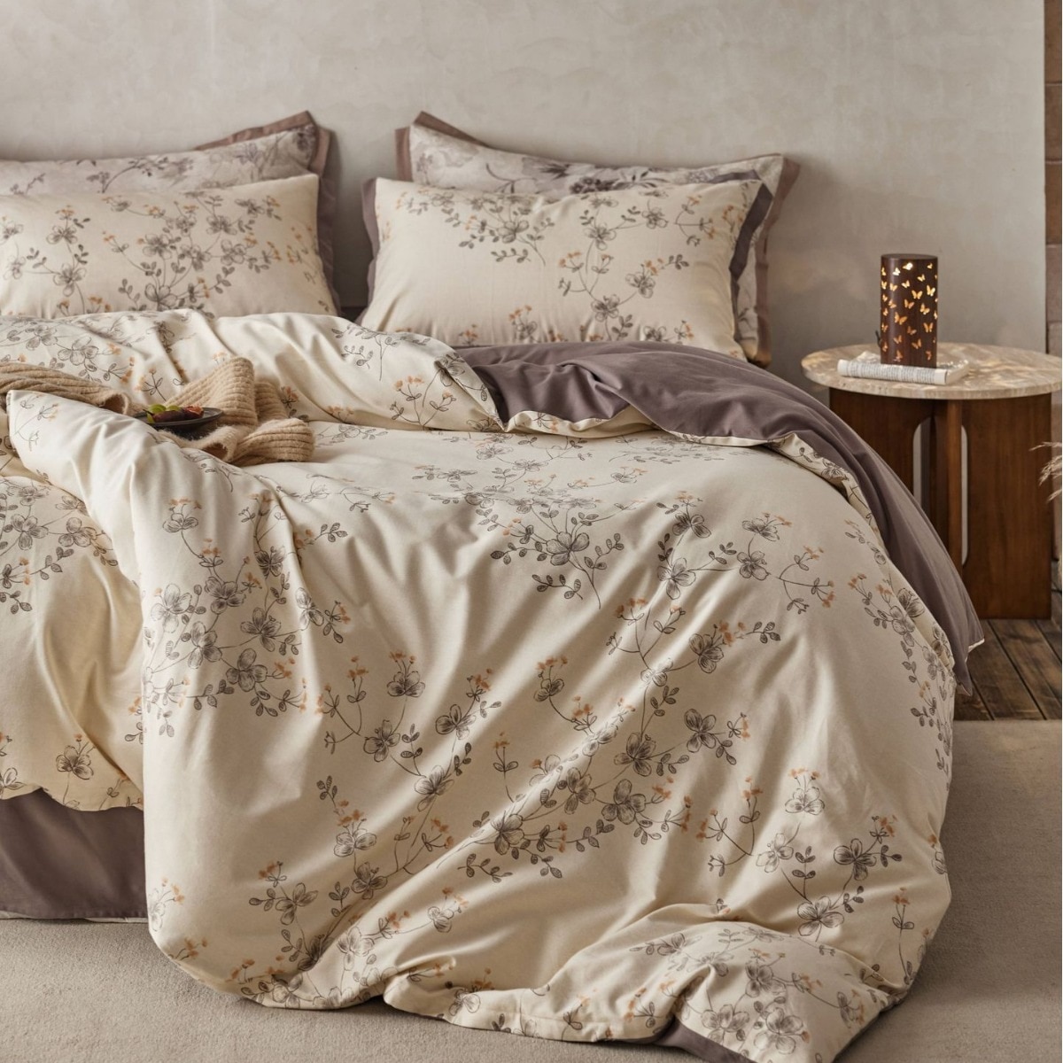 秋冬高級感コットン60 s研磨毛織プリント4点セット厚手保温全綿アメリカンシーツベッド笠カバー