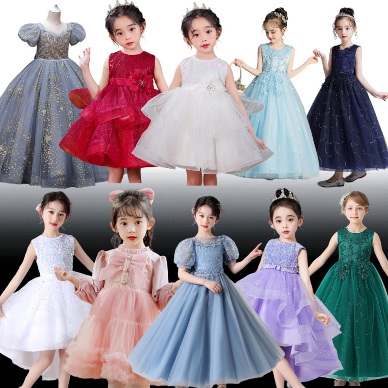 子供服 レース ロマンチック プリンセス ウエディング お姫様 子供用 姉妹お揃い 姉妹リンク 祝日 七五三 卒業式 撮影 ピンク ホワイト シャンペン グレー 誕生日