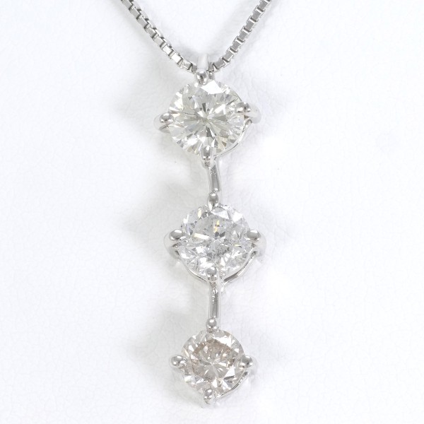 PT900 プラチナ PT850 ネックレス ダイヤ 0.77 SI2 0.73 0.47 中古 104,300円