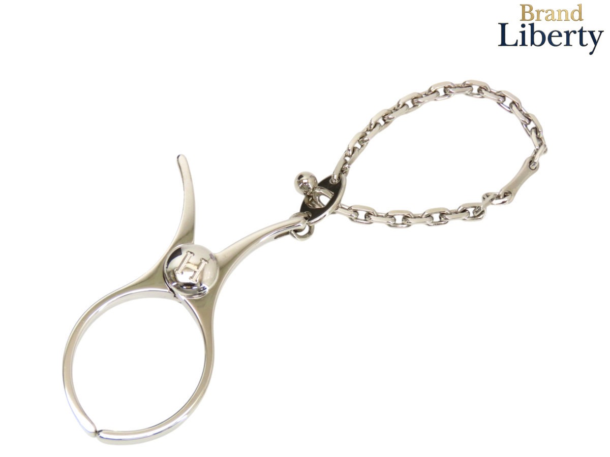 新品同様エルメスHERMESフィルーグローブホルダーバッグチャームシルバーH000833GPA