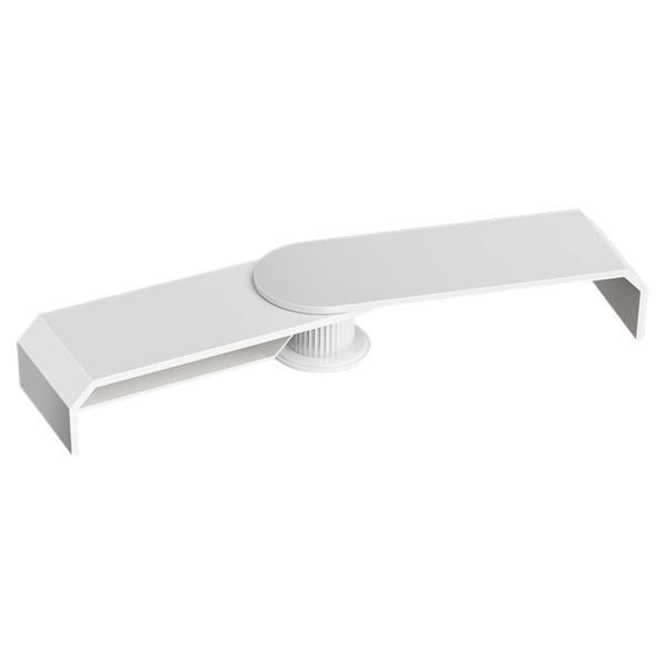 デスク用ダブルモニタースタンド 多目的頑丈モニターライザー 収納付き ホワイト