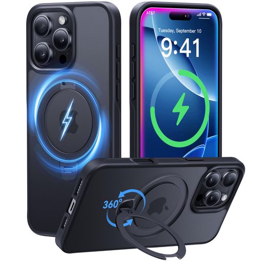 【2024最高傑作&定点360度回転】CASEKOO IPHONE 16 PRO 用 ケース 米軍MIL規格 耐衝撃 MAGSAFE対応 高耐久性【横縦両立・角度自由調整】最大25W急速充電対応 指紋