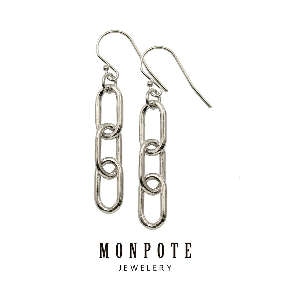 モンポット ピアス クリップチェーンピアス レディース 揺れる シンプル 両耳用 シルバー925 かっこいい かわいい 普段使い おしゃれ 大人 女性 プレゼント 誕生日 結婚祝い 結婚記念日 母 妻