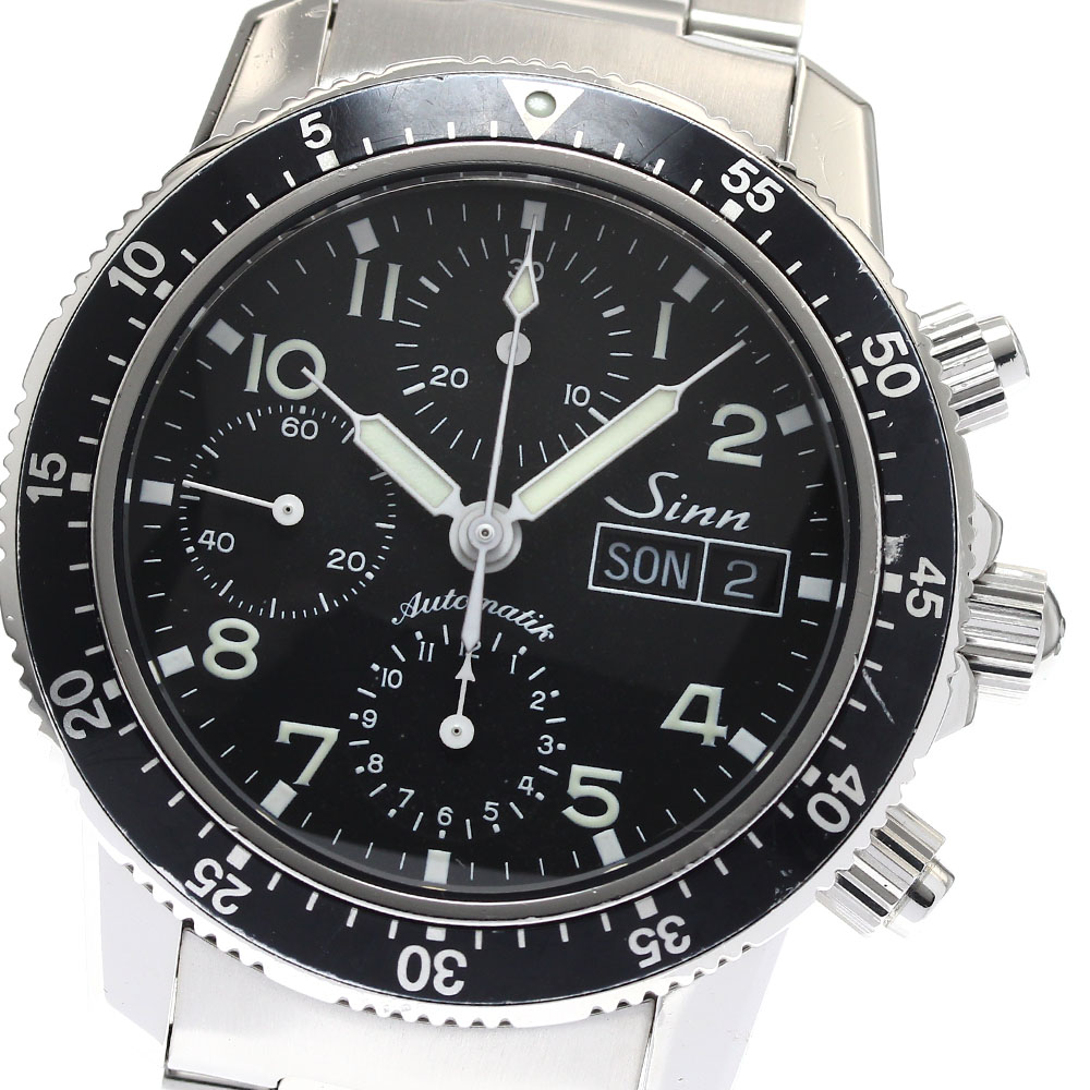 ジン Sinn 103.B.SA.AUTO クロノグラフ デイデイト 自動巻き メンズ 保証書付き_898873【中古】