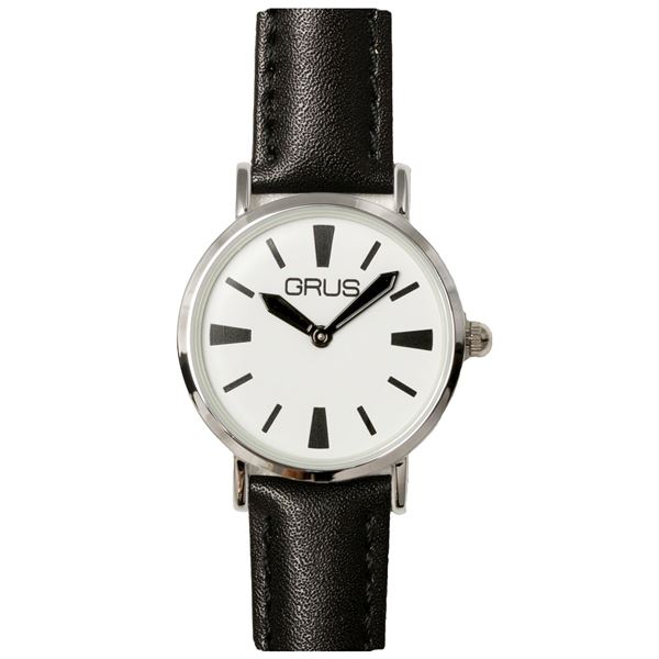 GRUS（グルス） ロービジョンウォッチ バンドカラー：ブラック/文字盤カラー：ホワイト/インデックスカラー：ブラック GRS007-04