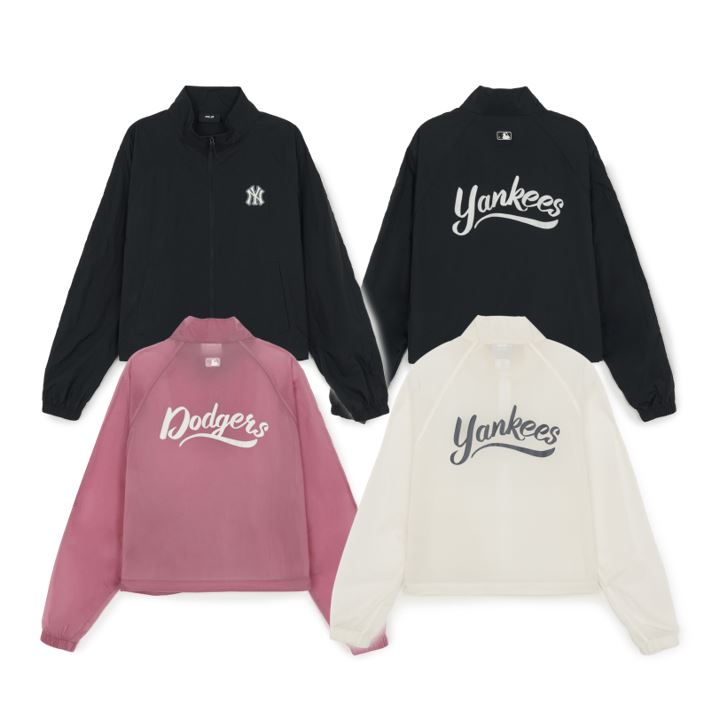 Cursive Logo Stand-Neck Windbreaker(3FWJV0163-50IVS, 3FWJV0163-07PKS, 3FWJV0163-50BKS)