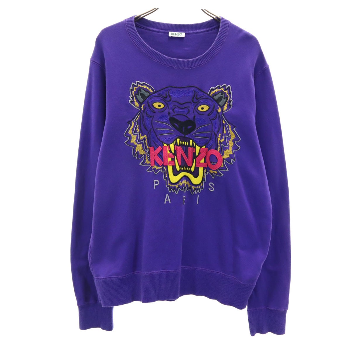 長袖 スウェット トレーナー M パープル タイガー メンズ 古着