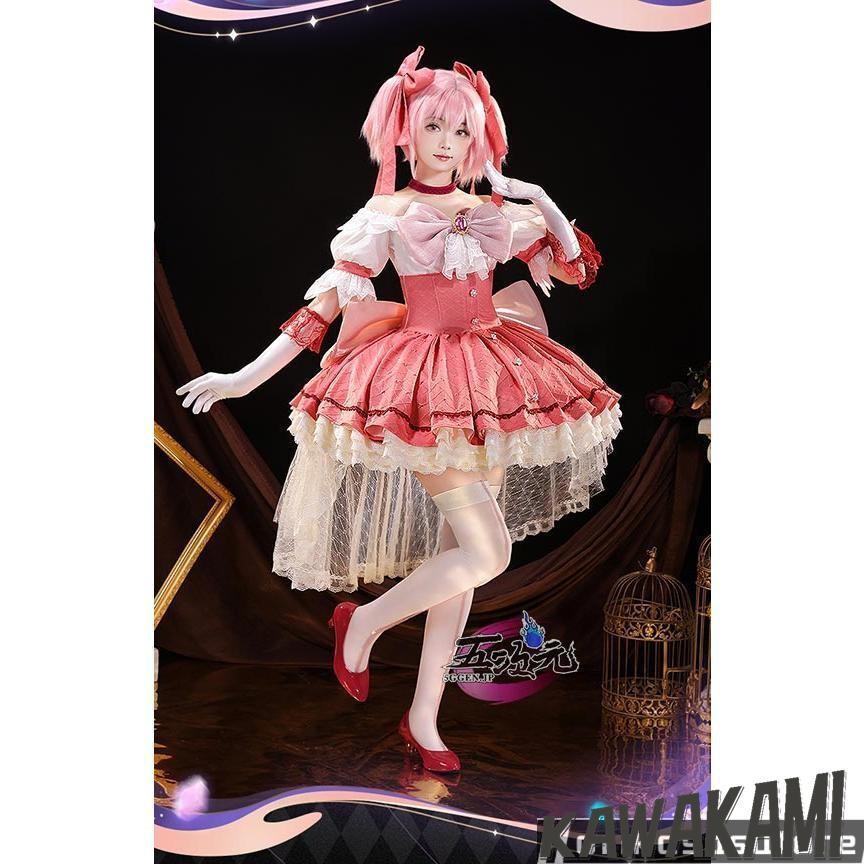 最安値挑戦 三分妄想　魔法少女まどかマギカ　鹿目まどか　ワルプルギス廻天 コスプレ衣装　ウィッグ